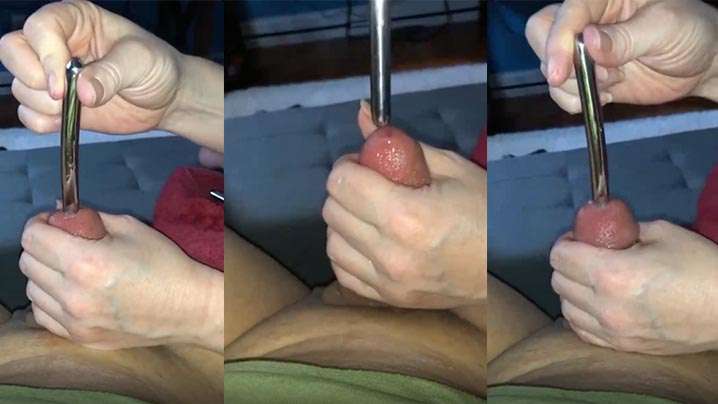 【马眼榨精】老婆打手枪 捅马眼解决老公特殊癖好 海报