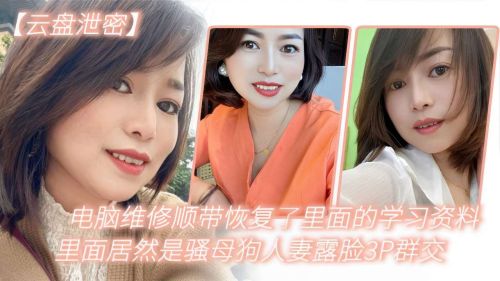 电脑维修顺带恢复了里面的学习资料里面居然是骚母狗人妻露脸3P群交 海报