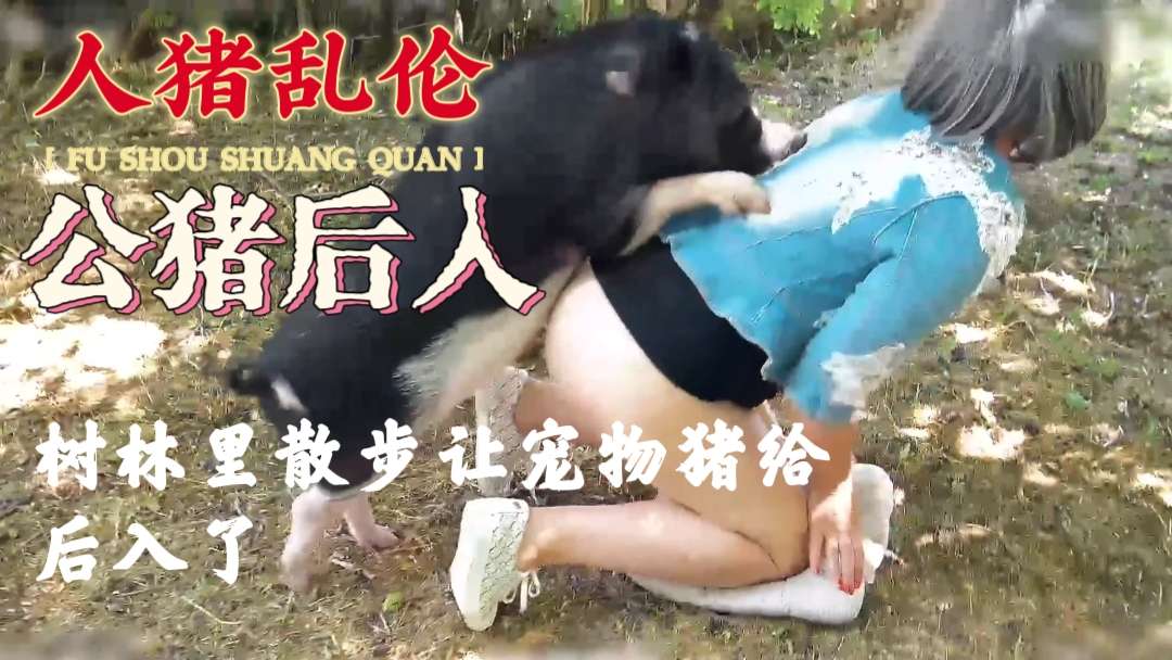 [人猪乱伦]树林里散步让宠物猪给后入了 海报
